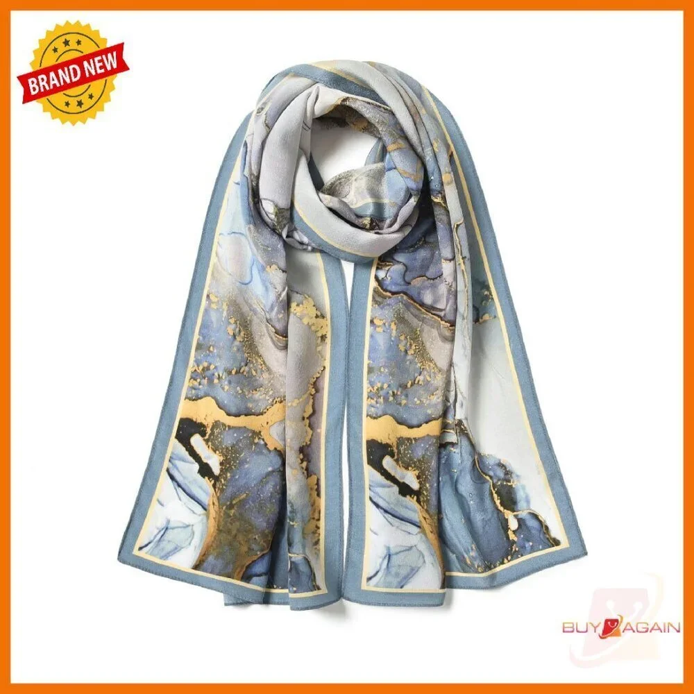 100% Mulberry Silk Scarf 55x14 Inches Long Rectangular Hair Towel Gift